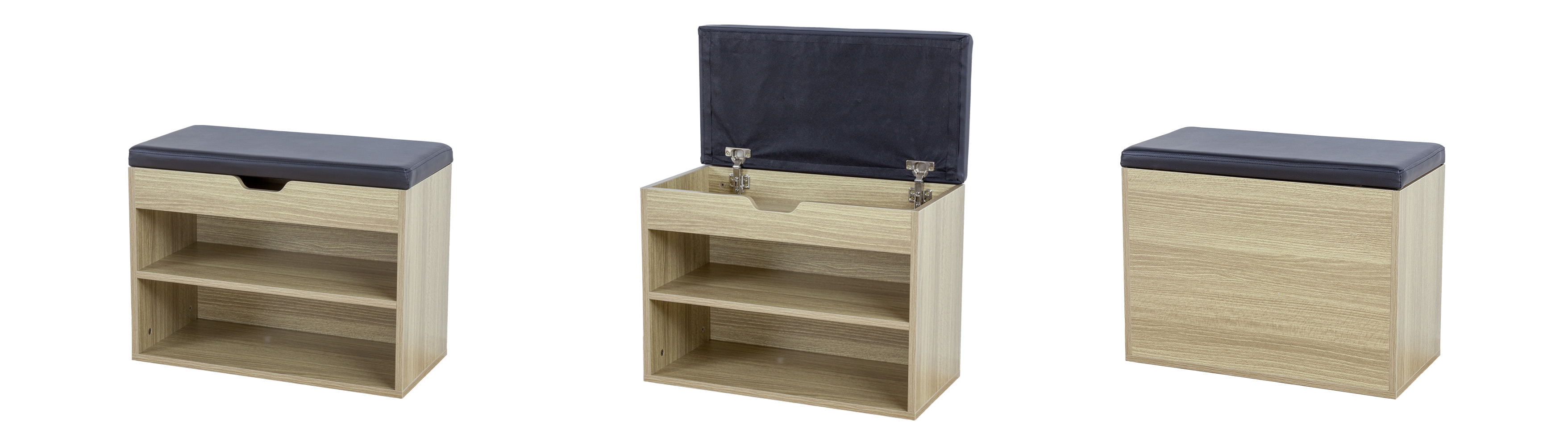 Albatros Schuhschrank VITO, Eiche, 60cm, Sitzbank mit Kissen